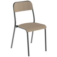 Chaise Robot pieds T6 assise dossier hêtre piètement métal - Mobidecor