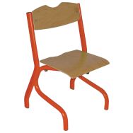 Chaise Tim appui table assise hêtre naturel piètement acier - Rodet