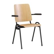 Chaise Timothée avec accoudoir PiétCol.: Noir H:84 cm