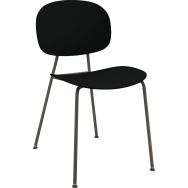 Chaise Tondina Pop structure chromé noir ass/dos polypro Noir