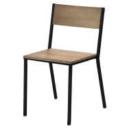 Chaise Toronto assise/dossier pin naturel - acier noir