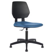 Chaise Tyka dossier polyuréthane assise tissu enduit sur patins - GGI