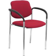 Chaise Villalgordo chromé avec accoudoirs - bordeaux