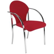 Chaise Visa 4 pieds acier chromé coloris Rouge