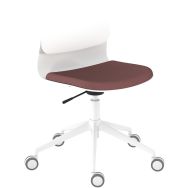 Chaise à roulettes Klik pieds blancs tissu polyester non feu - Sokoa