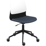 Chaise à roulettes Klik pieds noirs tissu polyester non feu - Sokoa