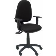 Chaise asynchrone Ayna S bras réglable roue parquet noir