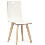 Chaise blanc multiplis avec pieds en bois hêtre naturel