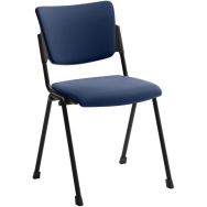 Chaise campus à 4 pieds en tissu pour visiteur - Bleu foncé