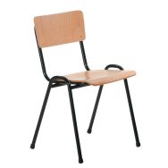 Chaise collectivité bois, Piétement coloris : Noir