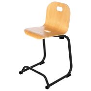 Chaise coque Biplan assise H60 cm noir ral 9005