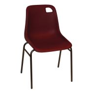 Chaise coque Vanéa Bordeaux 4 pieds non accrochable Gris martelé