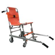 Chaise d'escalier pliable toile 4 roues + repose-pieds