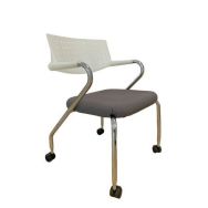 Chaise reconditionnée - Avec roulettes - Grise - Vitra Vissarol
