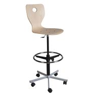Chaise dessinateur Fidji piétement métallique coque bois