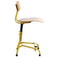 Chaise hauteur réglable Hergon pour le collège - Piètement jaune