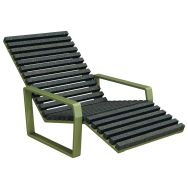 Chaise longue Arbane accoudoirs Ipra/alu - Urbemob