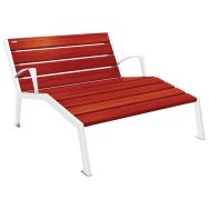Chaise longue Silaos 2 places accoudoirs acier bois - Procity