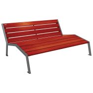 Chaise longue Silaos 3 places acier bois - Procity