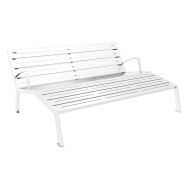Chaise longue Silaos 3 places accoudoirs acier - Procity