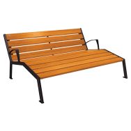 Chaise longue Silaos 3 places accoudoirs acier bois - Procity