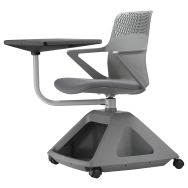 Chaise mobile avec tablette Rover 57 x 37 cm noir assise grise