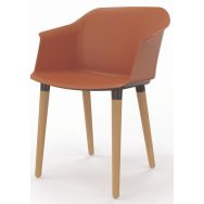 Chaise multiusage en polypropylène recyclé avec pieds bois Scott - Eol