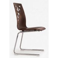 Chaise reconditionnée en bois - Empilable - Marron