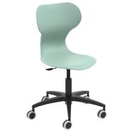 Chaise recyclée  pivotante Mia Lift réglable  roulettes T5 à 7 vert-Mirplay School