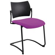 Chaise visiteur Luge piètement noir assise coloris magenta