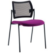 Chaise visiteur Tendance piètement noir assise coloris Magenta