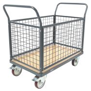 Chariot 4 dossiers grillagés 1146x613 mm - 500 kg - roues PU