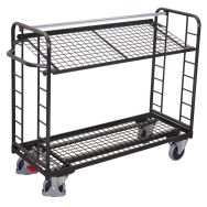 Chariot avec 2 étagères grillagées