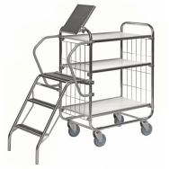 Chariot avec tablettes réglables KM8000 _ Marchepied