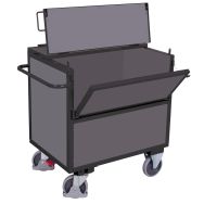 Chariot caisse bois ergonomique - 1 paroi 1/2 rabattable -Capacité 500 kg
