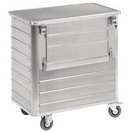 Chariot conteneur aliminium - panneau 1/2 rabattable - Capacité 355 L