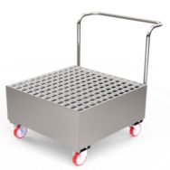 Chariot de rétention inox - 220L - SAMETO Techifil