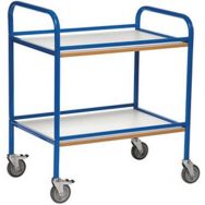Chariot de soins 2 plateaux bois à rebord Force 100 kg Bleu