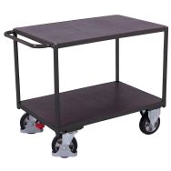 Chariot ergonomique 2 plateaux antidérapants - Capacité 1000 Kg