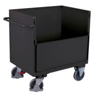 Chariot ergonomique acier sans couvercle - 1 paroi 1/2 rabattable -500Kg