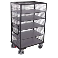 Chariot grillagé avec 5 plateaux - 500 kg