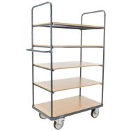 Chariot haut 5 plateaux bois - Force 400 à 500 kg - Manutan Expert