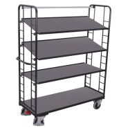 Chariot haut ergonomique 4 plateaux bois - Capacités 250 et 400 kg