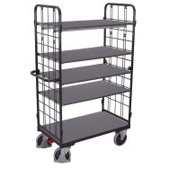 Chariot haut ergonomique 5 plateaux bois - Capacité 500 Kg