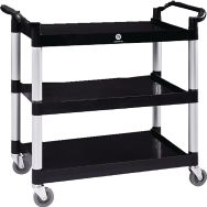 Chariot polyvalent en aluminium 4 roulettes 3 plateaux