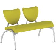 Chauffeuse Ainhoa 2 places piètement gris enduit PVC coloris Anis