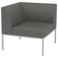 Chauffeuse d'angle Atrium enduit PVC Anthracite
