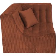 Chauffeuse d'angle Loto velours Poso lisse cotelé - MMP