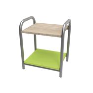 Chevet Thelia sans tiroir coloris Alu/Chêne foncé/Vert