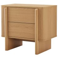 Chevet de nuit+2 tiroirs Sidney Collection naturel-Somcasa